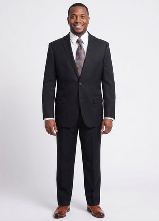 Men's Arthur Black Classic Fit Navy Blue Two Button Pleated Front Wool Suit - The Suit Depot
