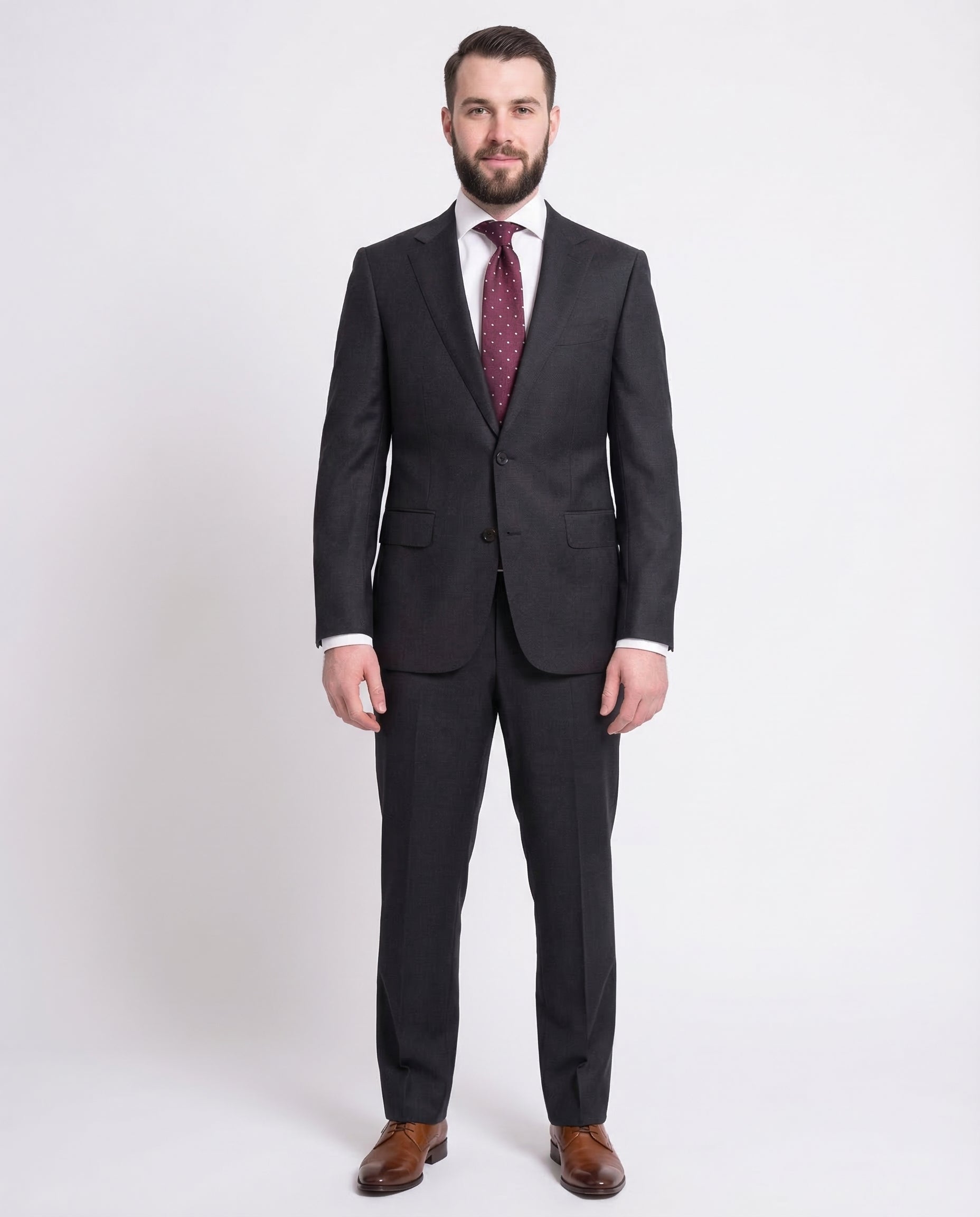 Shop Napoli Modern Fit Charcoal Wool Cashmere Suit | The Suit Depot