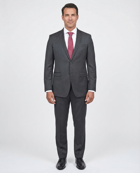 Blujacket Mens Charcoal Gray 100% Marzotto Wool Trim Fit Suit, 36 / Regular Blujacket Mens Charcoal Gray 100% Marzotto Wool Trim Fit Suit, 36 / Regular
