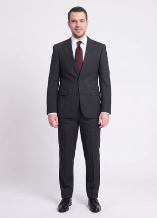 Napoli Classic Fit Solid Blue Half Canvassed Two Button Wool Suit - The Suit Depot