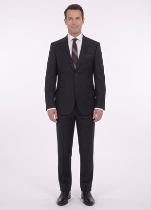 Men's Levinas Solid Navy Blue Half Canvassed Wool Cashmere 2 Piece Men's Suit - The Suit Depot