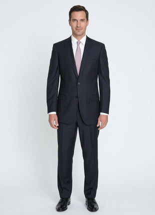 Modern Fit Blue Striped Wool Suit