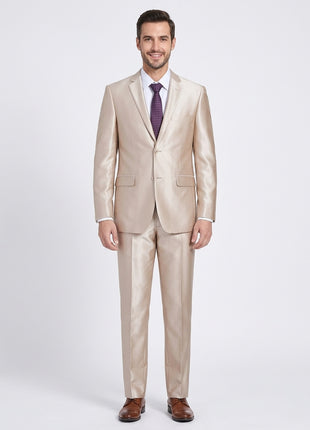 Men's Sharkskin Italian Styled Two Piece Suit - The Suit Depot
