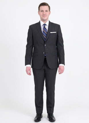 Italiano Guabello Fabric Slim Fit Gray Check Super 150's Wool Suit Made In Italy - The Suit Depot