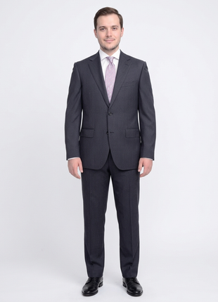 Napoli Classic Fit Navy Blue Glen Plaid Two Button Half Canvassed Reda Wool Suit - The Suit Depot