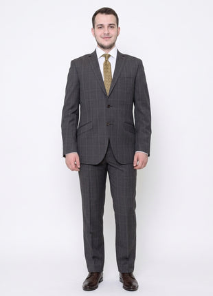 Italiano Slim Fit Brown Plaid Super 150's Cerruti Wool Suit Made In Italy - The Suit Depot