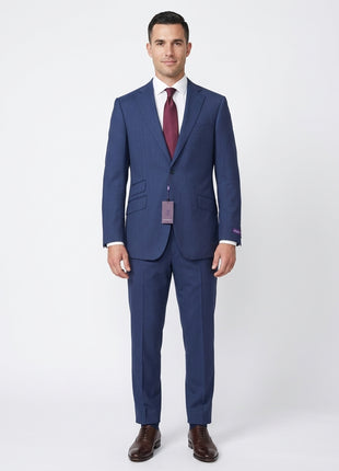 Napoli Mens 42L Blue 100% Wool Classic Fit 2 Piece Suit