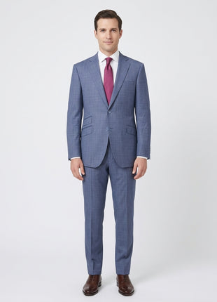 Napoli Mens 46L Blue V.B.C. 100% Wool Slim Fit 2 Piece Suit