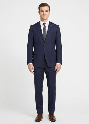 John Varvatos Half-Canvassed Navy Two Button Wool Blend Suit