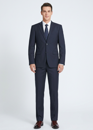 Raphael Men’s Slim Fit Notch Lapel Dark Navy Two  Button Suit