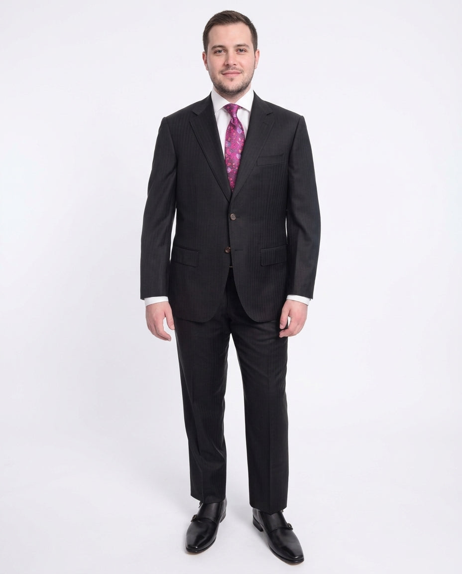Shop Max Davoli Black 100% Wool Suit | The Suit Depot Shop Max Davoli Black 100% Wool Suit | The Suit Depot