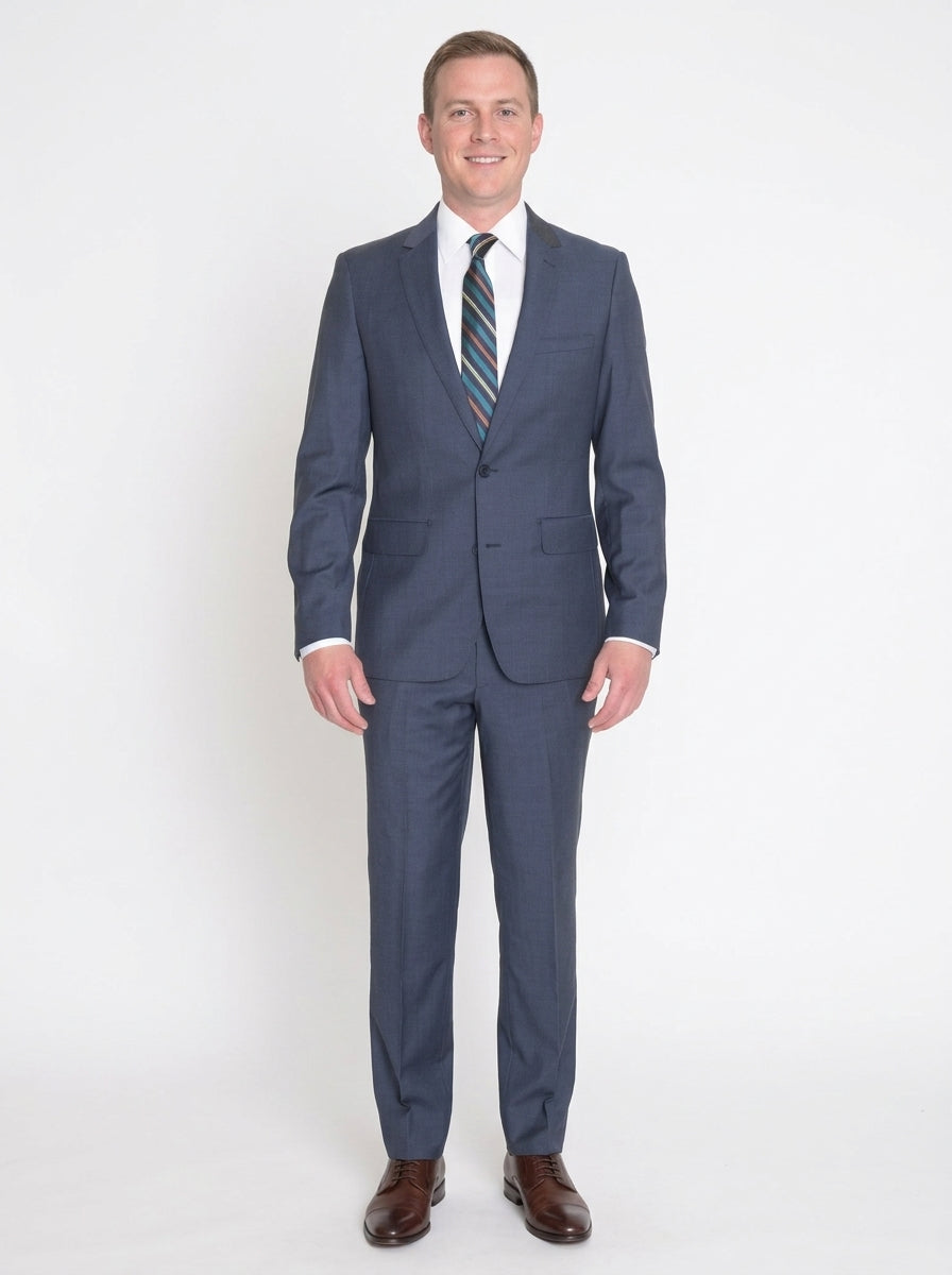 Shop London Fog Blue 100% Wool Suit | The Suit Depot Shop London Fog Blue 100% Wool Suit | The Suit Depot