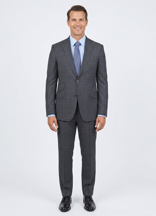 Slim Fit Gray Glen Plaid Zignone Worsted Wool Suit