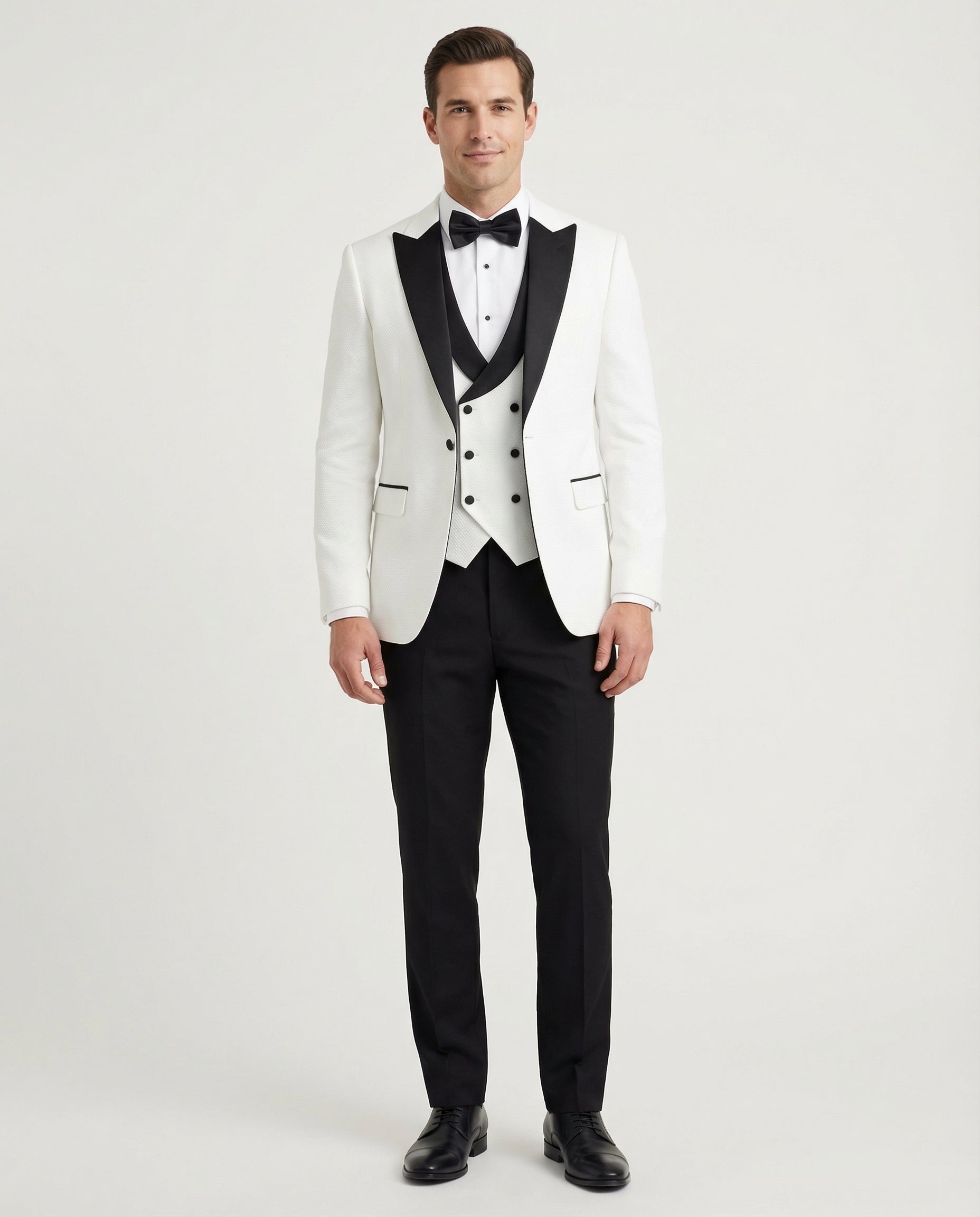 princess polly baby blue dress A man in a black vest and white shirt is smiling for the camera. He is  wearing a black tie and has his hands in his pockets. Concept of confidence  and professionalism