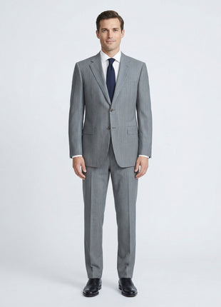 Canali Men's Gray Pinstripe 100% Wool Suit 40L