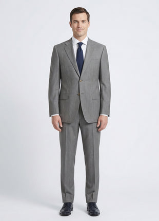 Canali Men's Gray Pinstripe 100% Wool Suit 40L