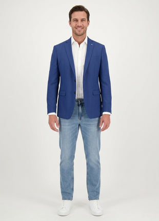 Blujacket Mens Blue Reda Wool Trim Fit 2 Button Blazer Sportcoat