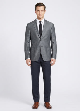 Men's DKNY Classic Fit Gray Half Lined Lightweight Linen Summer Blazer Sportcoat