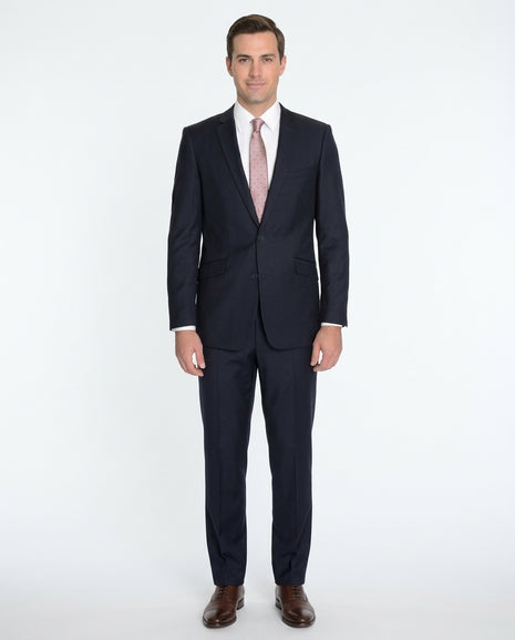 navy blue dress jacket Creativo Slim Fit Solid Navy Blue Two Button Blazer, Navy Blue / 40R