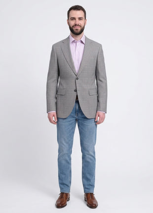 Napoli Slim Fit Black & White Glen Plaid Half Canvassed Zegna Wool Sportcoat - The Suit Depot