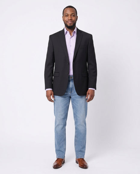 I Uomo Mens Solid Black 100% Wool Regular Fit Blazer Sportcoat, 44 / Short I Uomo Mens Solid Black 100% Wool Regular Fit Blazer Sportcoat, 44 / Short