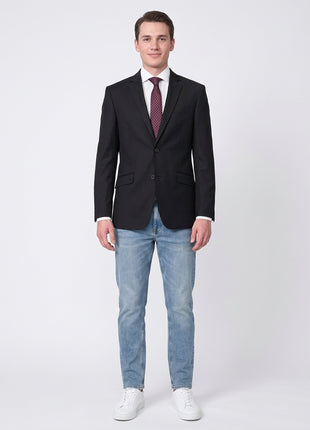 Raphael Slim Fit Solid Black Two Button Blazer Sportcoat - The Suit Depot