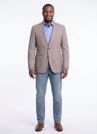 Arthur Black Classic Fit Light Brown Houndstooth Wool Blazer Sportcoat - The Suit Depot