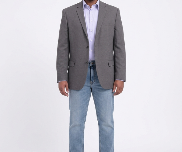 Shop Caravelli Gray Hopsack Weave Stretch Blazer | The Suit Depot