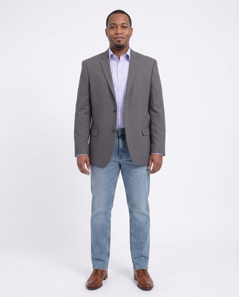 Shop Caravelli Gray Hopsack Weave Stretch Blazer | The Suit Depot