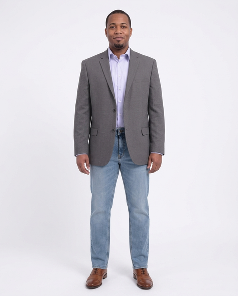 Shop Caravelli Gray Hopsack Weave Stretch Blazer | The Suit Depot