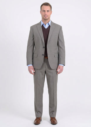 Classic Fit Taupe Brown Basketweave Two Button Wool Blazer Sportcoat - The Suit Depot