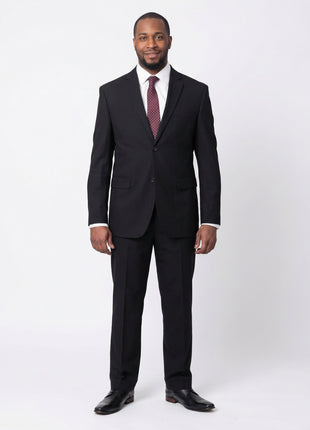 Montefino Mens Solid Black 100% Wool Slim Fit Blazer Sport Coat