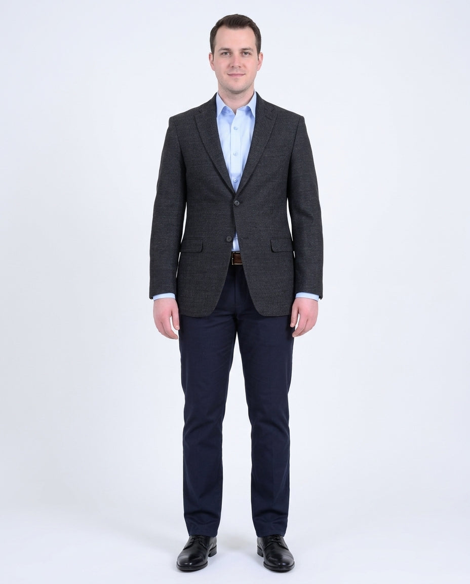 Shop Tommy Hilfiger Charcoal 100% Wool Blazer | The Suit Depot Shop Tommy Hilfiger Charcoal 100% Wool Blazer | The Suit Depot