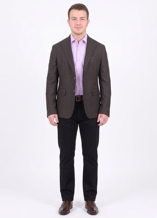 Mens Napoli Extra Slim Fit Brown Heather Unlined Half Canvassed Wool Sportcoat - The Suit Depot