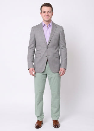Mens Napoli Gray Herringbone Half Canvassed Wool Silk Blend Blazer Sportcoat - The Suit Depot