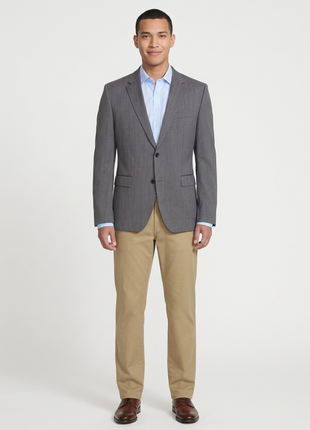Hugo Boss The Grand_1 Gray Pinstriped Two Button Wool Blazer Sportcoat - The Suit Depot