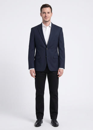 Ralph Lauren Navy Blue Davening Wool Slim Fit Notch Lapel 2-Button Blazer - The Suit Depot
