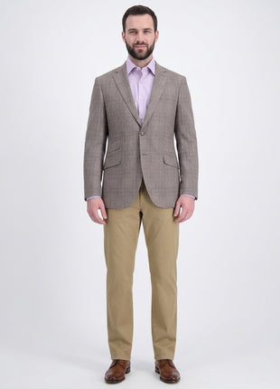 Napoli Slim Fit Brown & Green Plaid Half Canvassed Ormezzano Wool Sportcoat