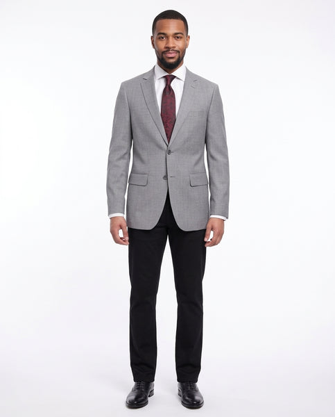 Shop Label M Gray 100% Wool Blazer | The Suit Depot