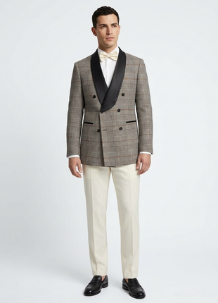 Steven Land Modern Fit Double Breasted Shawl Lapel Dinner Jacket Blazer - The Suit Depot