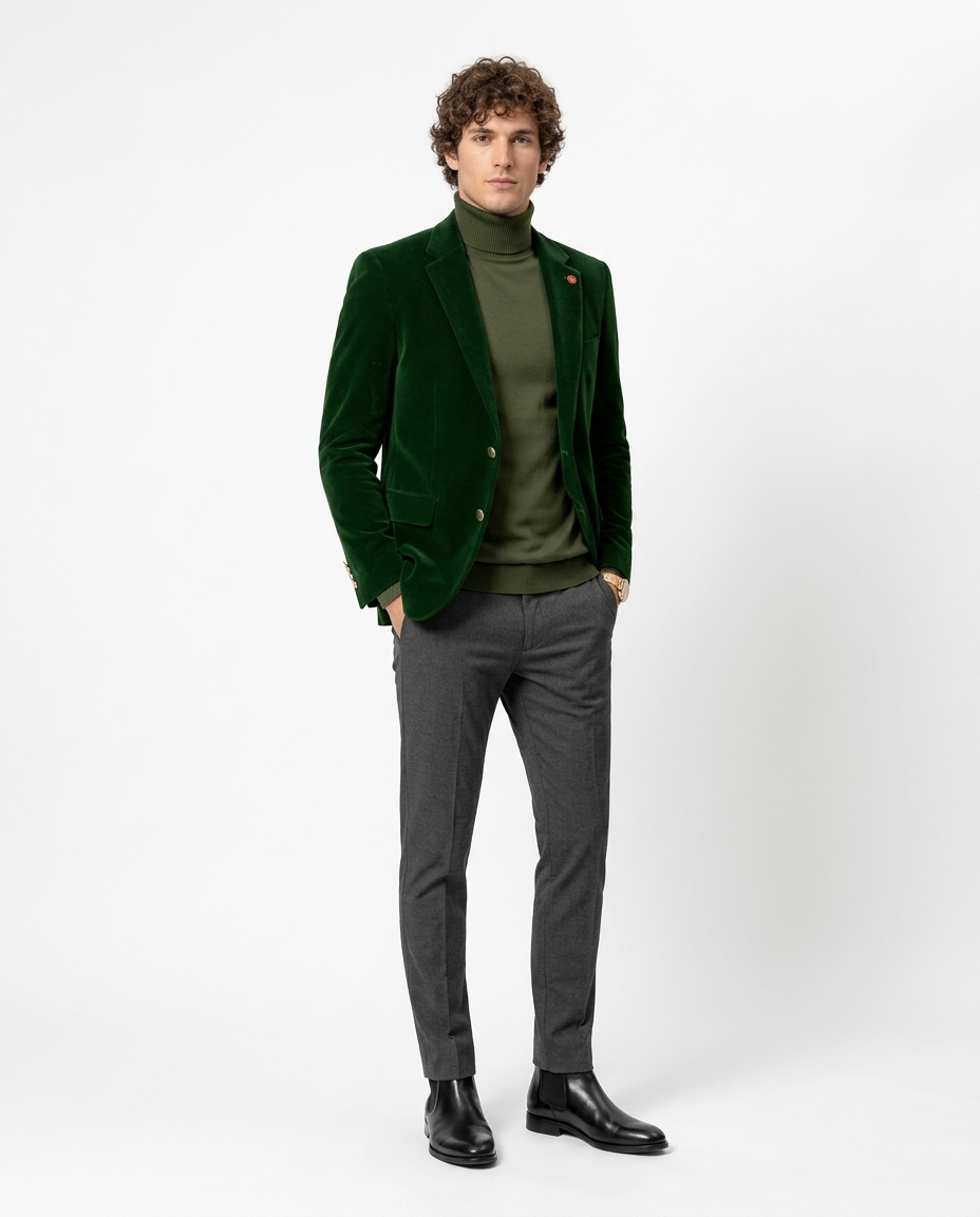 Kent & Park Men's Velvet Solid Green Classic Fit Blazer Sportcoat The Suit Depot Kent & Park Men's Velvet Solid Green Classic Fit Blazer Sportcoat The Suit Depot