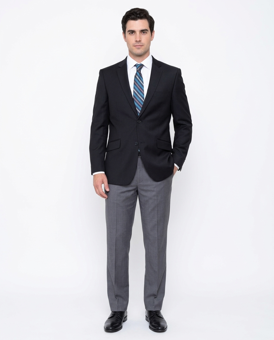 Creativo Slim Fit Solid Black Two Button Blazer The Suit Depot Creativo Slim Fit Solid Black Two Button Blazer The Suit Depot