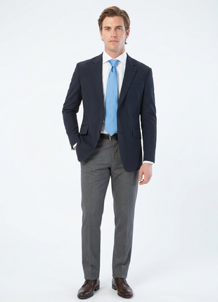 Raphael Mens Solid Navy Blue Slim Fit Stretch 2 Button Blazer Sportcoat