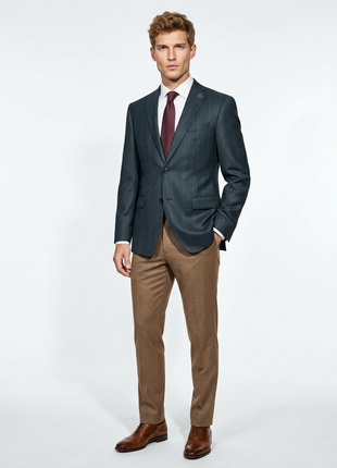 John Varvatos Forest Green Glen Plaid Windowpane Wool Blazer Sport Coat