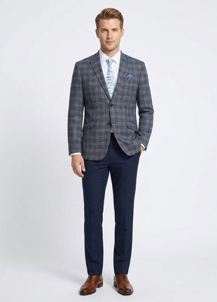 Men's Slim Fit Stretch Checked Blazer