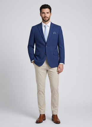 Men's Classic Fit Windowpane Blazer