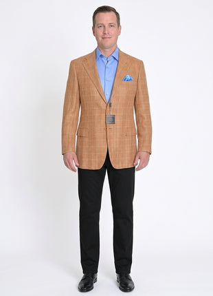 Sartoria Partenopea 40R 50 Brown Glen Plaid 3-Roll-2 Silk Linen Wool Sportcoat