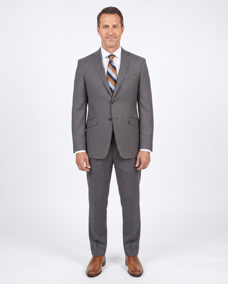 Shop Label M Gray 100% Wool Suit | The Suit Depot