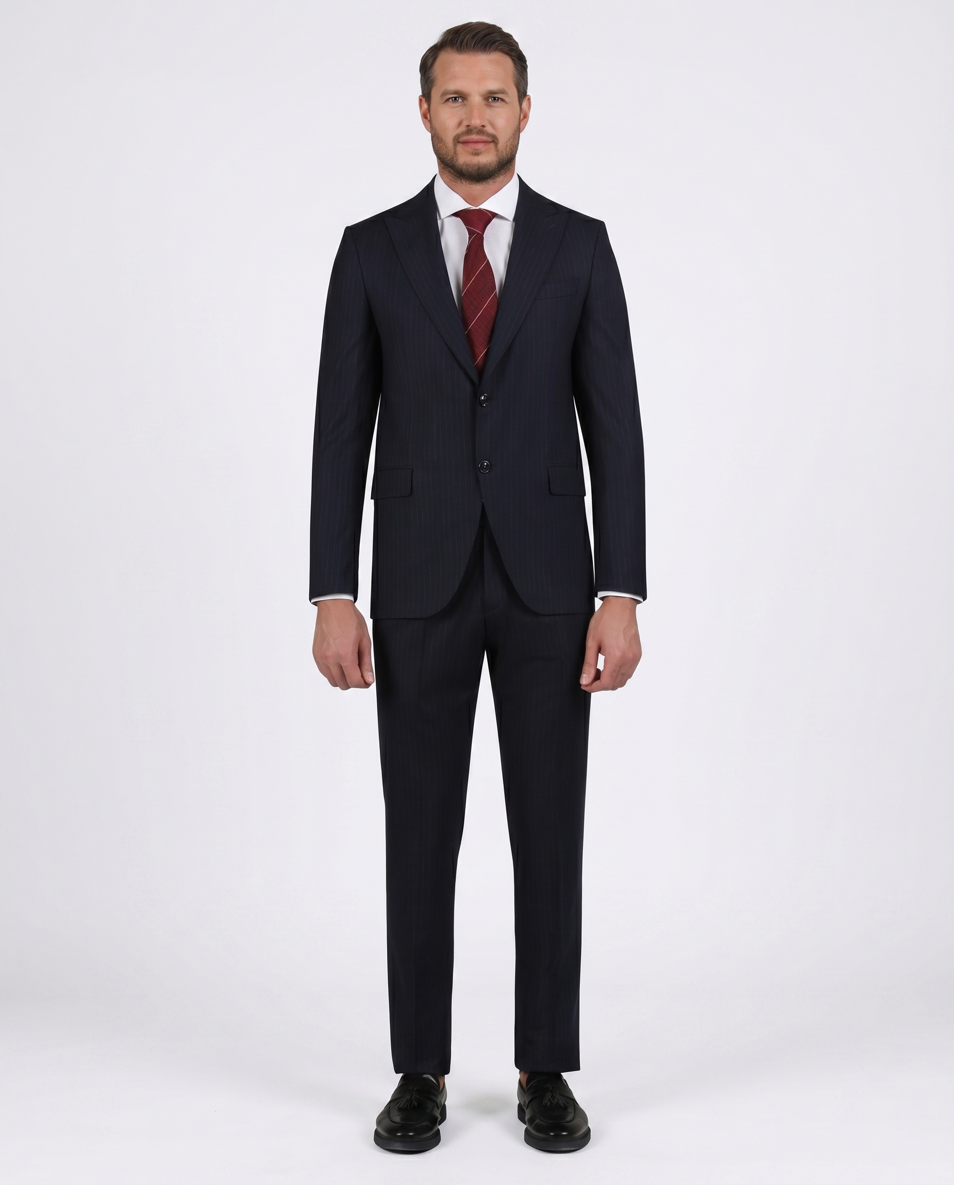 Shop Di'nucci Navy 100% Wool Suit
