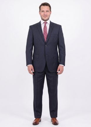 Giorgio Cosani Regular Fit Solid Navy Blue Two Button Wool Suit - The Suit Depot
